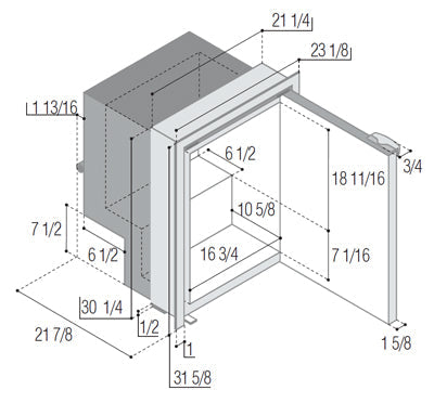 C115IBP4O-F - Vitrifrigo Front-Loading, Black Refrigerator Only Adjustable Flange (Internal Cooling Unit)