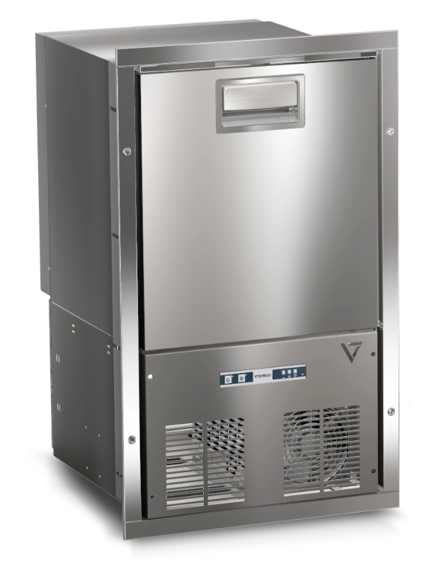 Vitrifrigo IMHYDIXN1X-INT RV Ice Maker – 1.2 cu ft, CL Hydro, Stainless Steel, Reversible Door, Steelock latch, Internal Cooling, Adjustable Flange, 230VAC, OCX2 Model